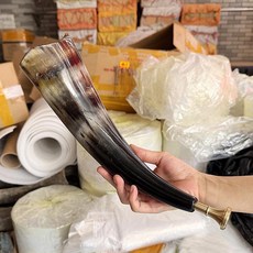 양각나팔 악기 쇼파르 이스라엘 뿔나팔 코셔 전통 피리 뿔 수작업 천연 뱃고동 램스 전투, 1개, 블랙 플로럴 티거 혼 30-40cm, 기본 모델명/품번