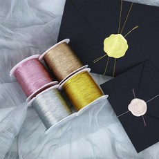 세모쇼핑백 금사 은사 실 자수실 매듭실 매듭끈 포장끈, 1개, 실버(0.2mmX100M)