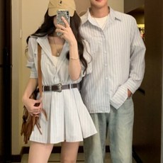 커플 시밀러룩 반팔 신혼여행 바캉스 패밀리룩 셔츠 하와이안 드레스 웨딩촬영 긴팔 원피스 휴양지