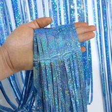 파리스 데코 수술 파티커튼, 4개, 홀로그램라이트블루