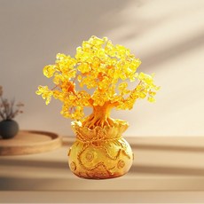 돈불러오는 황금금통나무 금전수 풍수장식 CIILLNY, 스몰 사이즈