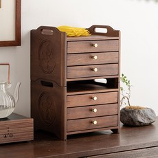 普洱茶盒 茶餅收納盒 多層茶倉 茶具配件 撬茶盤 分茶盤 賞茶盤, 胡桃木普洱茶盒（蘭花疊加6層）, 1個