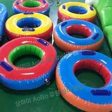 에어바운스 에어시소 트램폴린 가정용 바나나 대형, 1. 라이트 블루 풍선 수영 반지