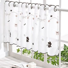 자수 강아지 고양이 이미지 귀여운 바란스커튼