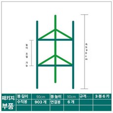 fre 고추지지대2m 고추 고추지지대 파이프 텃밭, 1개, 16mm 높이 90cm 6 봉6개30cm카드