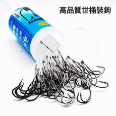 DFMEI 海釣丸世鉤桶裝鉤綁好鉤帶線歪嘴魚鉤天平子線鉤串鉤鱸魚白果子鉤, 1個, 1個裝