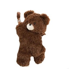 티슈 상자 디스펜서 플러시 동물 패턴 종이 케이스 홀더, 4. Deep Bear, 1개