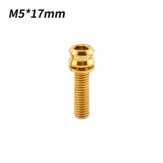 MUQZI 티타늄 볼트 M5x17mm M5x19mm 자전거 너트 티타늄 합금 줄기 볼트 MTB 도로 접이식 자전거 나사 액세, M5-17mm Glod, 13 M5-17mm Glod Set, 1개