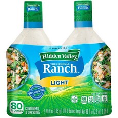 Hidden Valley 라이트 랜치 드레싱 2팩, 1개, 2.36L