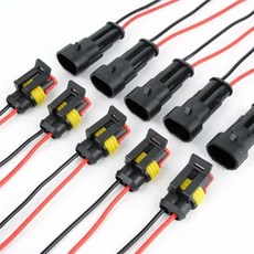 2핀 방수 커넥터 암수 20AWG 자동차 트럭 보트 와이어 연결 5쌍, 10개