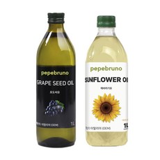 페페브루노 포도씨유 1L x1병 해바라기씨유 1L x1병 세트, 1세트, 2L
