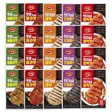 하림 맛닭가슴살 바베큐 마라 새우 오징어먹물 엽떡 100g 5종 각 4봉 (총 20봉), 20개
