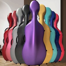 첼로케이스 경량 카본파이버 방수 내압성 바퀴 포함 항공기 운반 가능 악기보관용 하드케이스, 1개