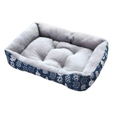 soonZAM 寵物蓬鬆柔軟方形坐墊, 海軍藍貓咪, 1個