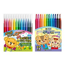 아이베이비아트 노마르지 싸인펜12색+투명이 색연필 12색, 색연필X1개+싸인펜X1개, 1팩