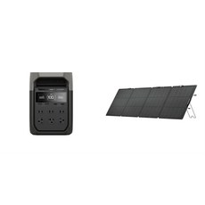 ECOFLOW DELTA 3 儲能電源套裝組 (1024Wh 1800W) 含220W太陽能板及專用收納包, 黑色, 1箱