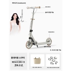웅즈 고학년킥보드 스쿠터 폴딩 초등학생 등하교, 1개, 미니멀리스 트 화이트 쇼크 업소버 대형, 기본 모델명/품번