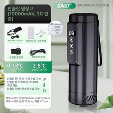 프리미엄 휴대용 인슐린 스트립 냉각 주사기 보냉 약품, 플레인블랙 0 + 가방 + 1WmAh3C인증, 1L