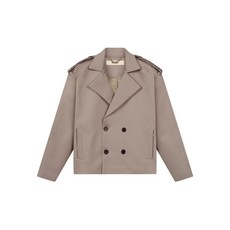 러프 크롭 더블 브레스티드 트렌치재킷