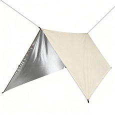 하늘 보호: LYN 경량 비상 캠핑 방수포/해먹 레인 플라이 방수 립스톱 원단 하이킹 캠핑 및 야외 모험을 위한 자외선 차단 쉘터 135327, 베이지