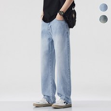 wassup 남자청바지 여름 얇은 텐셀 청바지 와이드 통바지 빅 사이즈 남자 바지