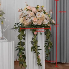 결혼식 환영 장식용 인공 꽃 창문 디스플레이 상점 앞 통로 배치용 40 cm, 02 샴페인