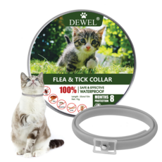 강아지 고양이 진드기 방지 모기 해충 퇴치 목걸이 천연 오일, 1개, 34.5ml, 그레이