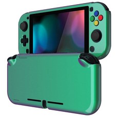 EXtremeRate PlayVital Black Protective Grip Case for Nintendo Switch Lite Hard Cover Protector fo, 카멜레온 그린 퍼플