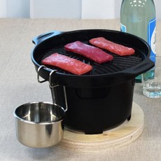 1인 화로 미니멀라이프 미니불판 작은불판, 나무손잡이(단품)