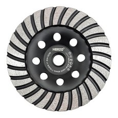 HERZO 다이아몬드 콘크리트 그라인딩 휠 11.4cm(4 1/2인치) 스톤 표면 시멘트 대리석 암석 화강암 앵글 그라인더 컵용, 4.5 Inch Threaded