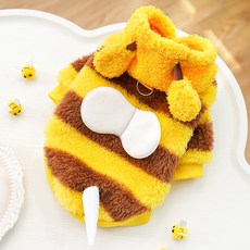 小型通用寵物變身衣服，貓咪鞦鼕加絨服飾，狗狗變身裝, 1個, 417蜜蜂變身衣,S(胸圍35cm 3-5斤)