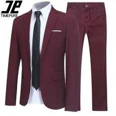 남성 경량 버튼 블레이저 사계절 오피스 결혼식 면접용 기본 양복 정장코트 졸업식 직장용 출장 블레이저 면접 신랑 투피스 빅사이즈 오피스룩