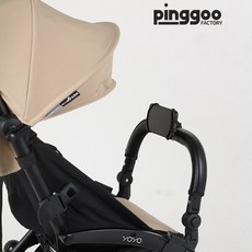 스토케 베이비젠요요 요요2 요요3 호환 악세사리 핑구어팩토리 안전바 발판 모음, 유모차용 스마트폰 홀더(블랙), 1개