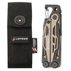 淩特銳多功能安全戶外車載工具鉗-多功能鉗 隨身鉗 折疊鉗 組閤工具鉗, 凌特銳PA-90A黑棕款, 1個