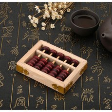 주판 초미니 희귀 장식 작은 고전 원목, 나무색 8.5x6.5CM