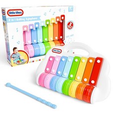 Lollipop Little Tikes 유아용 2 in 1 롤링 실로폰 장난감 다양한 곡 재생 스핀 - 유아 음악의 즐거움 1-3세 유아용 실로폰 말렛 실로폰 포함, Little Tikes White, Little Tikes White