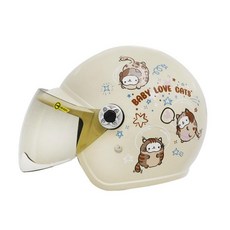 FH200Y 兒童安全帽 彩繪, 太空貓-象牙白