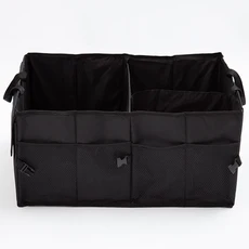 Car Trunk Organizer Case Auto SUV Cargo Multipurpose Collapsible Foldable Nylon Auto Trucks Storage, 01 Black