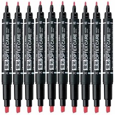 제브라 옵텍스 케어 형광펜 WKCR1 + 사은품(모닝 3색), 10개, 레드(R)