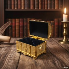 仿古海盜風格珠寶收納盒, 黃金寶箱飾品盒