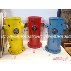 *︵House傢飾︵* 美式鄉村復古Loft工業風 仿舊鐵製消防栓造型傘桶(附集水盤)-紅黃藍【 限量款/新發售 】, 1個, 藍色