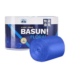 BASUN! 加厚手提式垃圾袋 魅藍香氛 100入, 100個, 25L