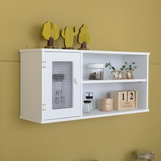 햇살맑은집 밀키 단문 철망 벽선반, 화이트, 2단