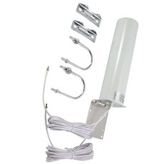 듀얼 CRC9 커넥터가 있는 3G/4G 무선 모뎀 안테나 5m 듀얼 케이블 라우터 외부 안테나 실외 실린더 안테나, 하얀색