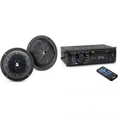 Pyle 13.3cm 100W 듀얼 마린 스피커 블루투스 리시버 스테레오 300W 출력 LCD 디스플레이, Pyle 13.3cm 100W 듀얼 마린 스피커 블루투