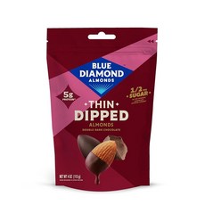 Blue Diamond Almonds 다크 초콜릿 바다 소금 캐러멜 커버 얇은 딥 스낵 너트 설탕 절반으로 죄책감 없는 간식용 모임 휴일 또는 달콤한 간식을 갈망하기에, Blue Diamond Almonds, 다크 초콜릿 커, 113g, 1개