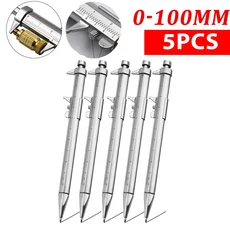 캘리퍼스 볼펜 측정 범위 정밀 0-100mm 도구 휴대용 문구류, 5PCS Black, 1세트, China Mainland
