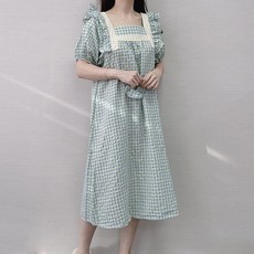 랑온 임산부잠옷 여름 냉감 반팔 원피스 여성 잠옷