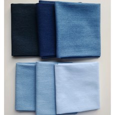 여름 얇은 인형옷 청지 데님 청해지 자투리 천 원단, 1개, 36수연청해지