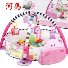 嬰幼兒多功能3合1遊戲墊 健身架 玩具健身架 遊戲毯, 現貨河馬一組, N/A